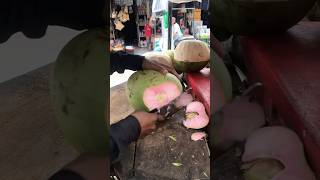 Wow so big red coconut subscribe coconut streetfood [upl. by Elatsyrk]