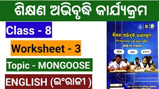 Class 8 English workbook  Worksheet 3 Mongoose 8th class English workbook [upl. by Ahseral]