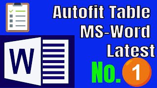 AutoFit Table Contents Window and Fixed Column Width in MS Word [upl. by Ailalue1]