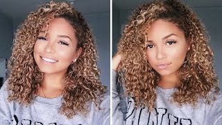 How To Clipin Curly Extensions for 3b 3c Hair Bella Kurls  Ashley Bloomfield [upl. by Yarw]