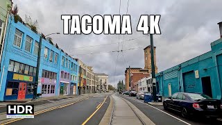 Tacoma Washington Afternoon Drive 4K  Tacoma Port Downtown Tacoma Dome [upl. by Dnomso]