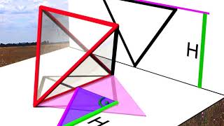 Representación diédrica de las proyecciones de un tetraedro regular en distintas posiciones [upl. by Rheims]