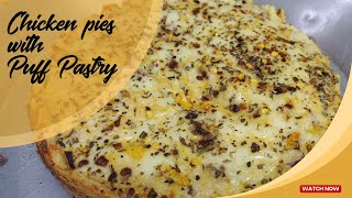 Chicken Pie Recipe with Puff Pastry  Chicken Cheese Pastry Recipe by Witty Woman [upl. by Cahan258]