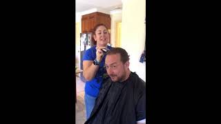 Wife shaves husbands head as a reward for not smoking [upl. by Signe]