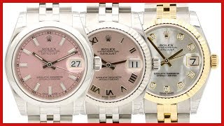 ▶ Rolex Datejust 31 COMPARISON Pink Index vs Pink Roman vs White Mother of Pearl amp Diamond Dial [upl. by Fidelas]