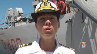 Marina Militare  Io Catia donna ufficiale e ora comandante di nave Libra [upl. by Alomeda]