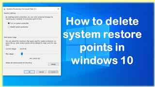 How to delete all system restore points in windows 10 Windows restore point kaise delete kare [upl. by Dira]