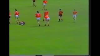 SHOCKING JARLATH BURNS TACKLE  ARMAGH V DOWN  1991 ULSTER FOOTBALL CHAMPIONSHIP [upl. by Colville86]