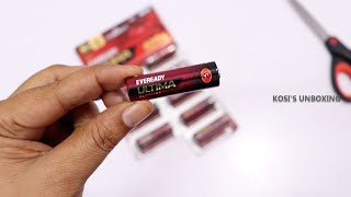 amazon Eveready Ultima Alkaline AA Battery Pack of 10  15 Volt unboxing ampreview in telugu [upl. by Suivatna]