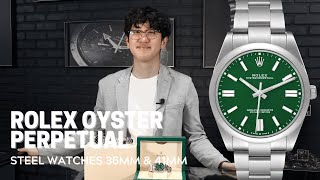 Rolex Oyster Perpetual Steel Watches  36mm and 41mm  SwissWatchExpo [upl. by Nibor54]