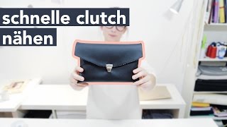 DIY  Eine schnelle Clutch Handtasche nähen  Nähanleitung für Anfänger [upl. by Archer]