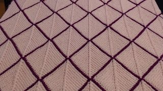 How to knit mitered squares blanket top and bottom triangles [upl. by Odoric]