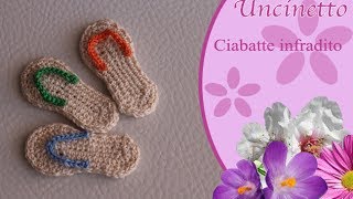 Uncinetto Ciabatte infraditoHow to do slippers thongs [upl. by Ahsir240]