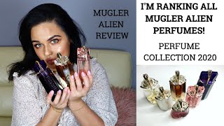 MUGLER ALIEN PERFUME COLLECTION 2020  RANKING ALL MY ALIEN FRAGRANCES  ORIENTAL  OUD  CITRUS [upl. by Asirb642]