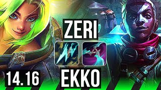 ZERI vs EKKO JGL  704 Godlike  NA Master  1416 [upl. by Navets]