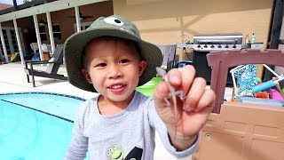 3 Year Old Catches Baby Lizard [upl. by Corri]