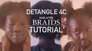 Detangle SUDANI Shrunken 4C Hair [upl. by Chuipek]