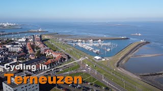 Cycling in Terneuzen Marina Destination with Drone and Streetview Images [upl. by Eelyam]