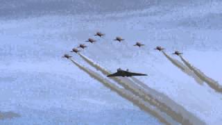 AVRO VULCAN XH558 FLYPAST WITH RED ARROWS RIAT RAF FAIRFORD 18 JULY 2015 [upl. by Etnuahs]