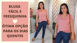 Blusa de viscose  Simples e fácil  Corte e costura  Gisele Maués [upl. by Sitoeht]