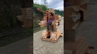 Handmade wooden robot shorts ytshorts [upl. by Analra]