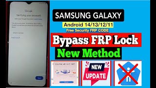 Samsung a12a14a10a10sa13a03sa23a32a33a51 FRP BYPASS  No TalkBack  Google Account Unlock [upl. by Drexler]