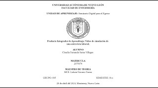 PIA SEMINARIO DIGITAL PARA EL EGRESO ENTREVISTA LABORAL SIMULACION [upl. by Aenaj859]