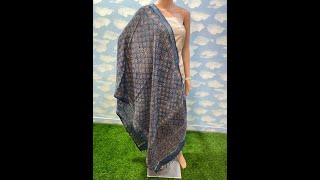 LINEN BY COTTON quotAJRAKH NATURAL DYE BLOCK PRINTEDquot LONG DUPATTA 9993789377 [upl. by Noyr423]