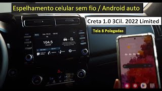 Novo Creta Limited  Espelhamento celular sem fio  Central Multimídia Tela 8 polegadas [upl. by Hadias]