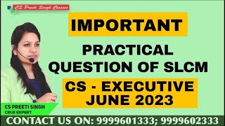 SLCM Practical qustions I CS Executive June 2023 I CS Executive Super Fast revision I CS [upl. by Fife]