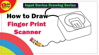 Fingerprint Scanner Drawing  Input Device Drawing Series [upl. by Schultz376]