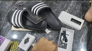 adidas adilette slides first look Comfort ka c bhi nahi hainUNBOXINGsarba9864 [upl. by Lemhar107]