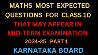 10th sslc maths midterm maths 2024 question paper with anwers  sslc sa1 midterm maths 2024 sept [upl. by Lehcim660]