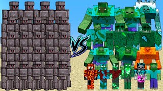 Netherite Golem Army vs All Zombie and Zombies Bosses  Minecraft Fight Battle [upl. by Kowal]