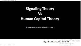 Signaling theory Vs Human capital theory II UGC NET Syllabus II EducationII By Brundabana Meher [upl. by Ocirema]