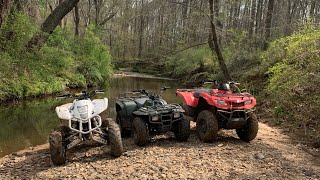 LTZ 400 Trail Riding with Suzuki Kingquad 400asi and Kawasaki Bayou 300 [upl. by Mars125]