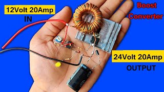 High Powerful Dc to Dc step up Boost Converter Circuit Using Ne555ic amp Mosfet DIY 12V TO 24V [upl. by Ailuy]