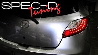 SPECDTUNING INSTALLATION VIDEO 2011 MAZDA 2 LED TAIL LIGHTS [upl. by Yedoc]