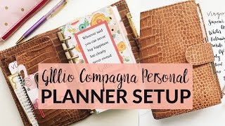 Gillio Compagna Brown Croco  Personal Planner Setup [upl. by Aciras839]