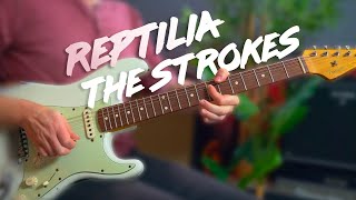 Play Reptilia by The Strokes  guitar lesson tutorial [upl. by Innattirb]