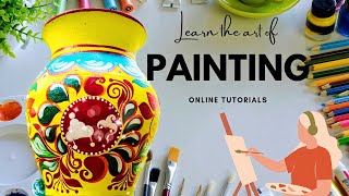 Very Beautiful amp Easy Pot Painting Design🤯How To Paint On Pot 🤯🩵art painting drawing [upl. by Og]