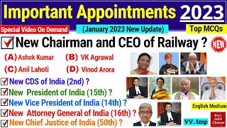 Appointments Current Affairs 2023 in English  Latest amp New Appointments  Who is Who in India 2023 [upl. by Nnylatsirk266]