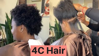 😳 Silk Press on 4c Hair  Natural Hair Silk Press [upl. by Scrivings]