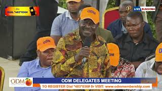 Raila Odingas EMOTIONAL speech to ODM delegates in Bungoma [upl. by Eirelam]