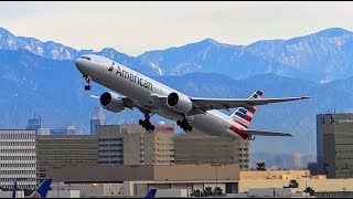 American Airlines Boeing 777300ER Takeoff LAX [upl. by Notrom]