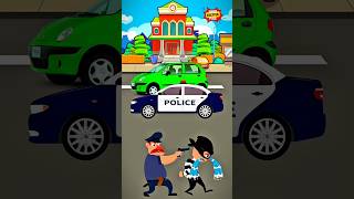 Police Uncle Vs Thief Cartoon 😱  shorts cartoon youtubeshorts [upl. by Elrebmik]