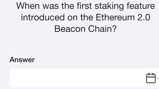 Time Farm Answer Today 30 September  When was the first staking feature introduced on the [upl. by Eceerehs]