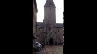 Ancient abbey at center of Lonlay lAbbaye Orne Normandy [upl. by Holt]