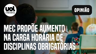 Novo ensino médio MEC propõe aumentar carga horária de disciplinas básicas obrigatórias [upl. by Alliuqal61]