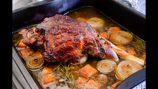 Slow Roasted Leg of Lamb in the Oven  Fall off the Bone Meat [upl. by Dalila]